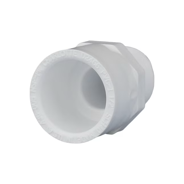 Adaptador macho de PVC Charlotte Pipe de 1/2 pulgada, cédula 40