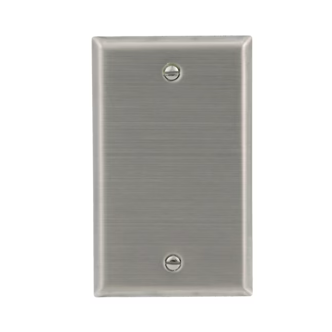 Placa de pared en blanco para interiores de acero inoxidable de tamaño estándar Eaton de 1 unidad