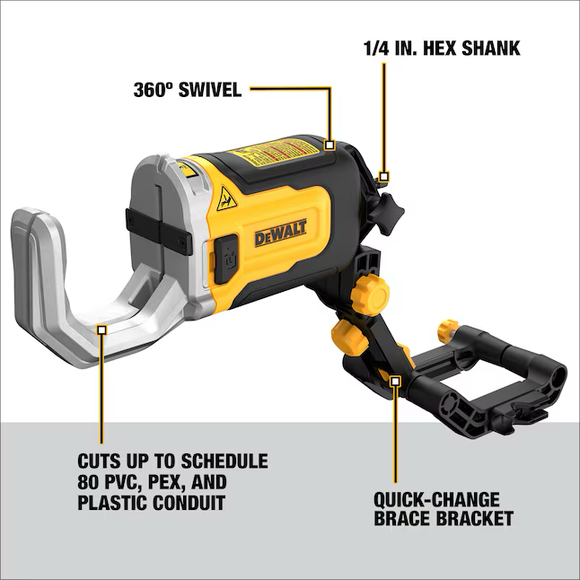 DEWALT IMPACT CONNECT 2-in PVC and Pex Pipe Cutter Attachment