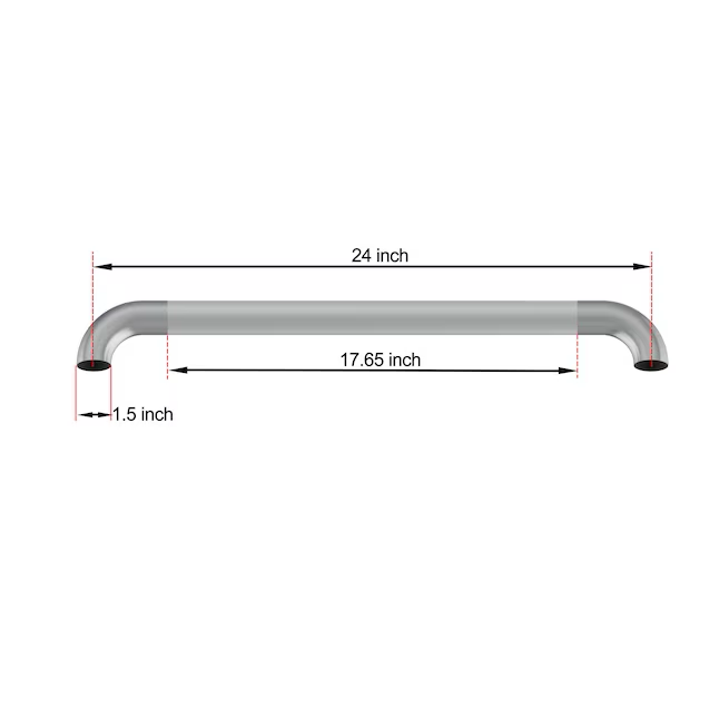 Project Source Concealed Peened 24-in Stainless Steel Wall Mount ADA Compliant Grab Bar (500-lb Weight Capacity)