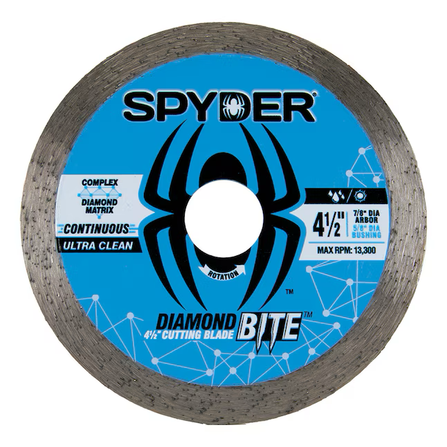 Spyder Diamond Bite 4-1/2-in Wet/Dry Continuous Rim Diamond Saw Blade