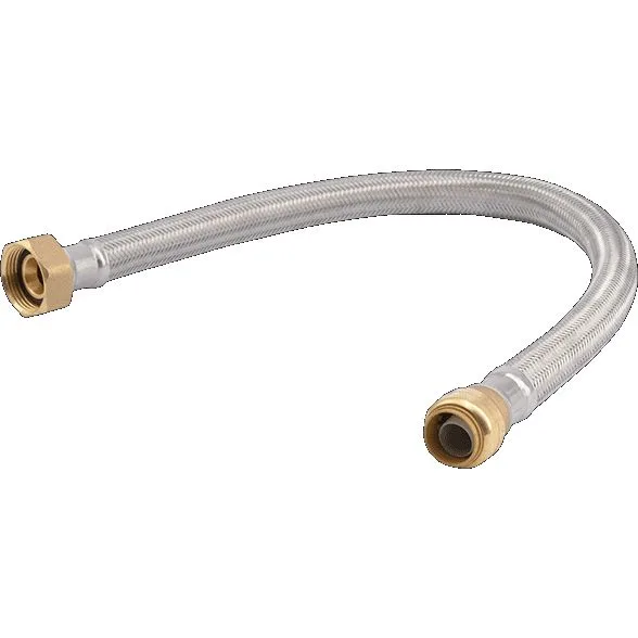 SharkBite 3/4" x 1" FIP, conector de suavizador de agua trenzado de acero inoxidable de 24" 