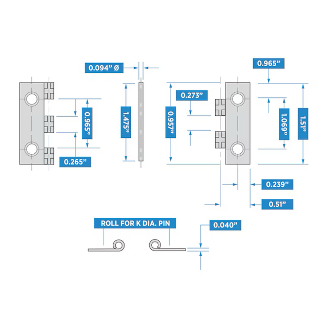 Bisagra para puerta interior embutida dorada RELIABILT de 1-1/2 pulg. de alto (paquete de 2)