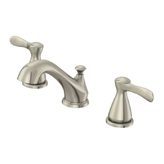 EZ-FLO Brushed Nickel Widespread 2-handle WaterSense Bathroom Sink Faucet with Drain