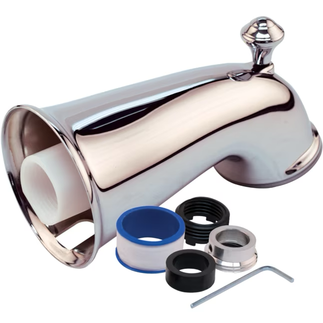 EZ-FLO Chrome Universal Fit Bathtub Spout with Diverter