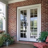 JELD-WEN 60-in x 80-in Low-e External Grilles Primed Steel French Left-Hand Inswing Double Patio Door