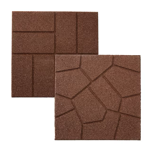 Rubberific 16-in L x 16-in W x 0.75-in H Square Brown Rubber Paver