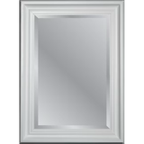 Allen + Roth Espejo de pared biselado blanco de 31,75 pulgadas de ancho x 43,75 pulgadas de alto