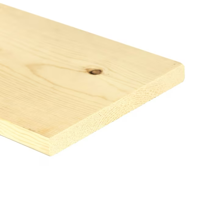 RELIABILT Tablero de madera blanca n.° 2 sin terminar de 1 pulg. x 8 pulg. x 10 pies