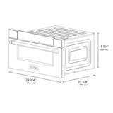 ZLINE 29,75 Zoll 1,2 Kubikfuß elektronische 1000-Watt-Mikrowellenschublade (Edelstahl mit poliertem Goldgriff)