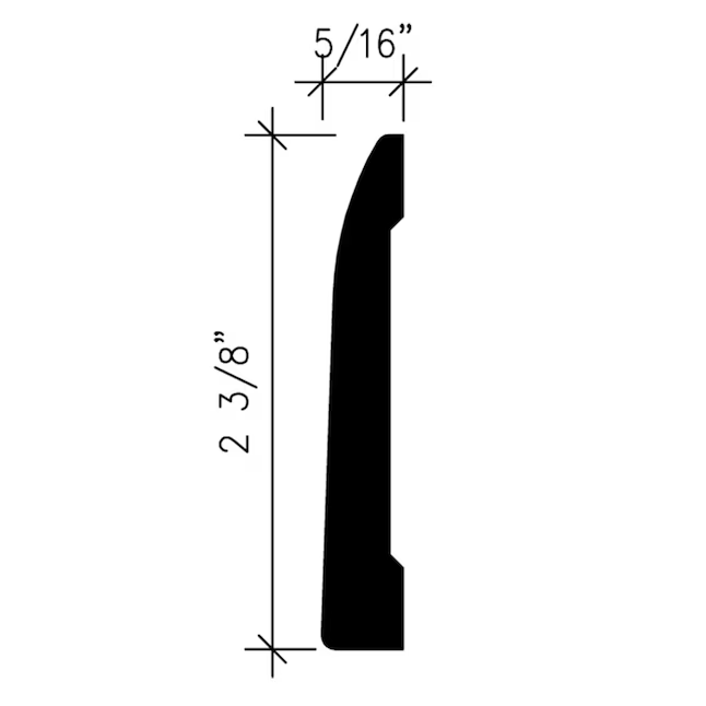 Inteplast Group Building Products 5/16-in x 2-3/8-in x 8-ft Traditional Finished Polystyrene Baseboard Moulding