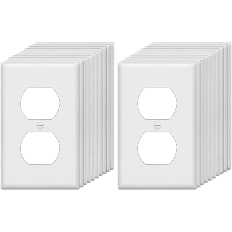 Eastman Single Gang Duplex Receptacle Wall Plate – (Standard, White)