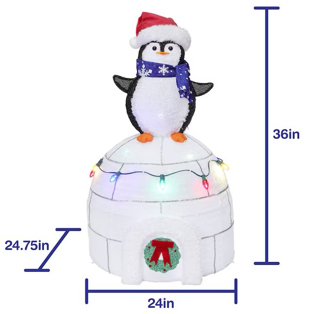 Holiday Living 3-ft LED Pop Up Penguin & Igloo Decoration