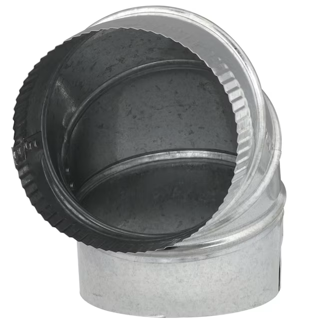 IMPERIAL 6-in 30 Gauge Galvanized Steel Round Adjustable 90 Degree Duct Elbow