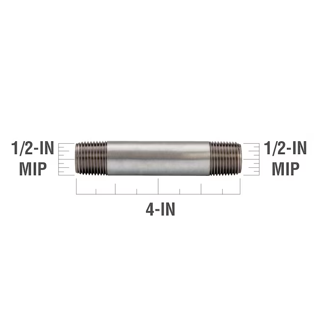 Boquilla galvanizada RELIABILT de 1/2 x 4 pulgadas