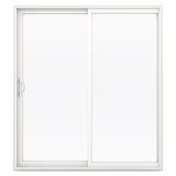 JELD-WEN 72-in x 80-in Low-e Argon White Vinyl Sliding Left-Hand Sliding Double Patio Door