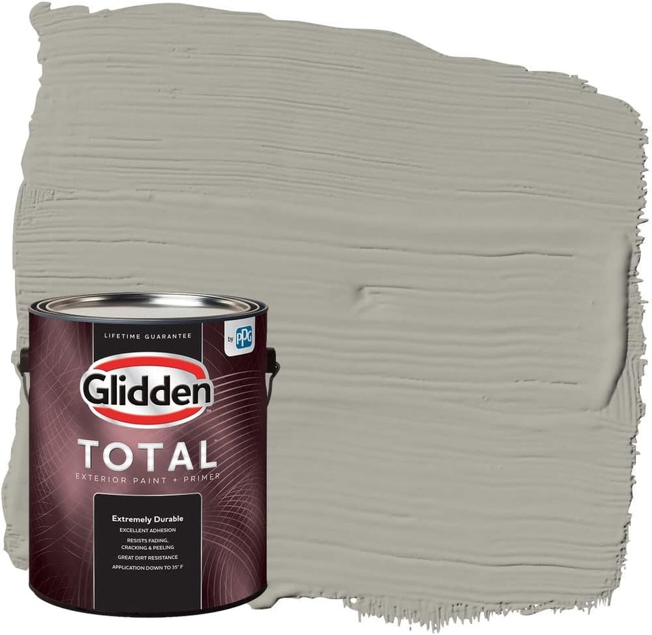 Glidden Total Exterior Paint & Primer Semi-Gloss,  Hot Stone