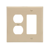 Eaton 2-Gang Midsize Ivory Polycarbonate Indoor Duplex/Decorator Wall Plate