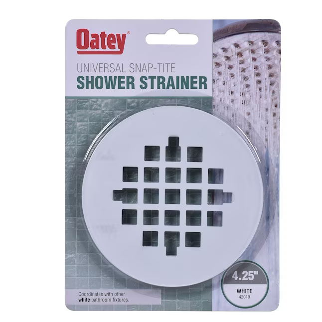 Oatey 4-1/4-in Snap-Tite Round White Strainer