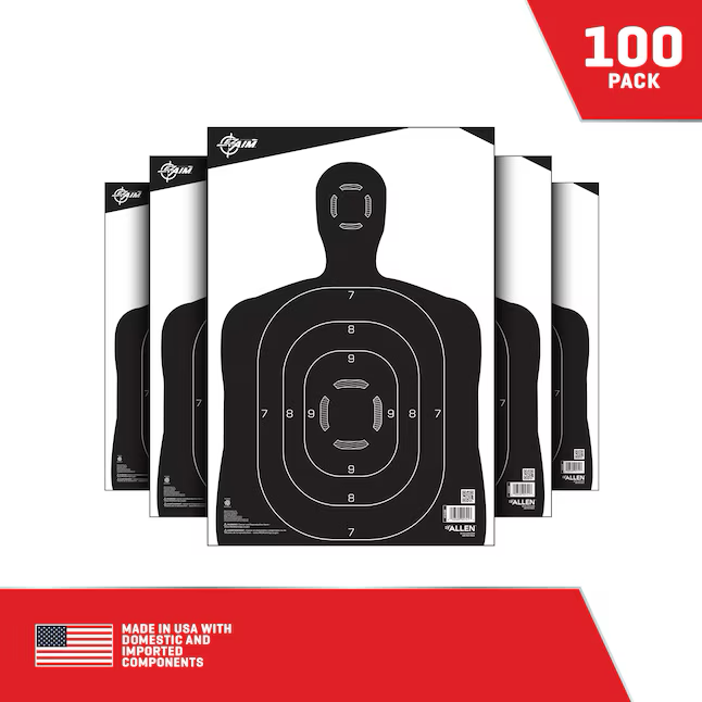 EZ Aim Birchwood Casey Silhouette Shooting Targets, 12.5x18.25 Inches, 100-Pack - Improve Accuracy and Challenge Yourself at the Range