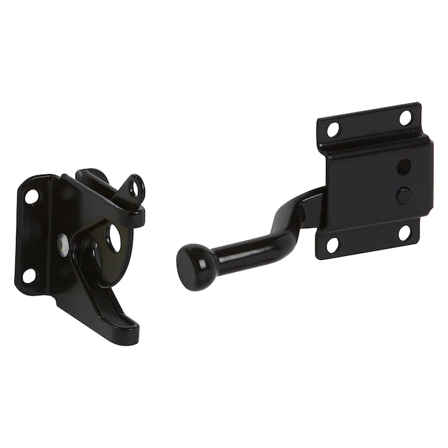 National Hardware Pestillo de puerta negro de 4 pulgadas