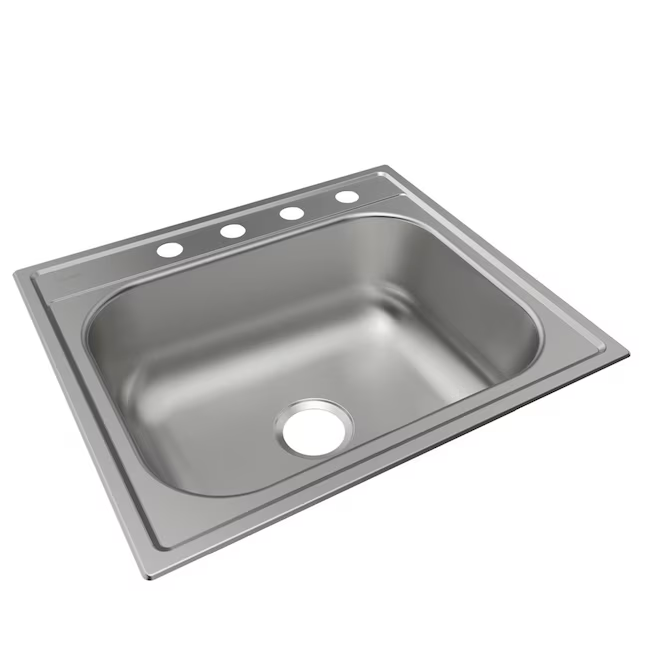 Elkay Dayton Drop-In 25-in x 22-in Stainless Steel Single Bowl 4-Hole Kitchen Sink