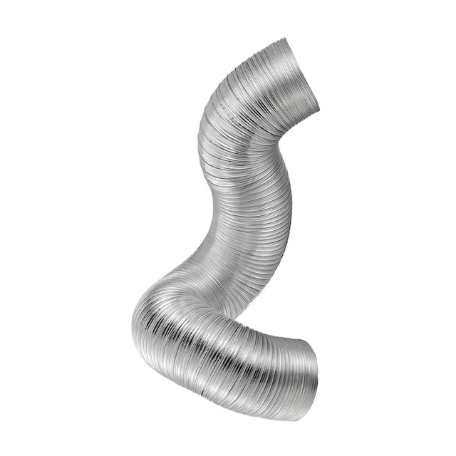 Lambro Rigiflex Semi-Rigid Silver Flexible Duct for Electric and Gas Clothes Dryer Installation