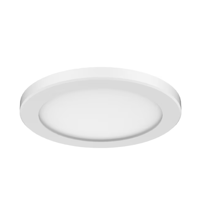 Project Source 1-Light 7.5-in White LED Flush Mount Light