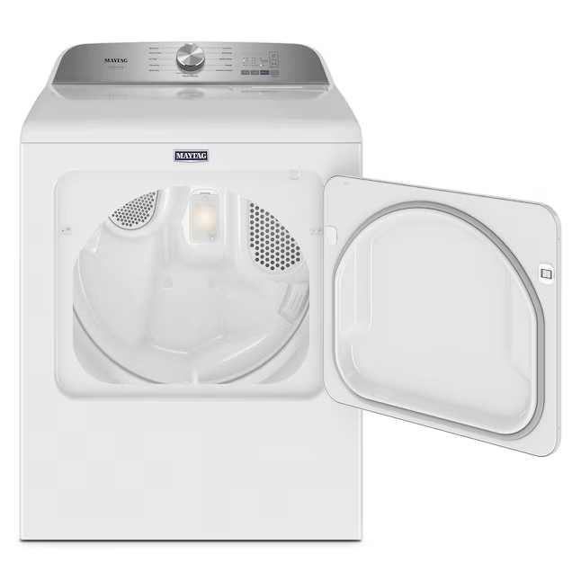 Secadora eléctrica de ciclo de vapor Maytag Pet Pro de 7 pies cúbicos (blanco)