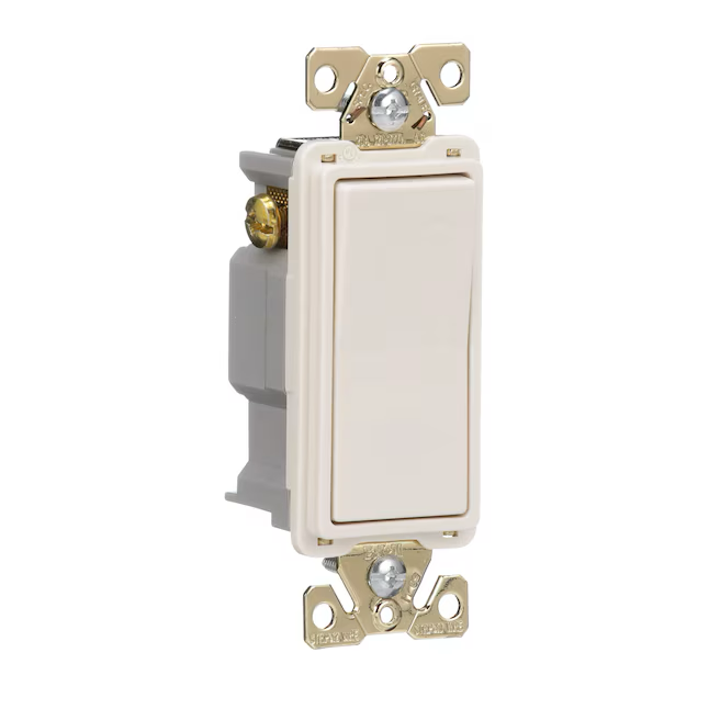 Eaton 20-Amp 3-Way Rocker Light Switch, Light Almond