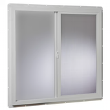 RELIABILT 14500 Series 35-3/4-in x 35-3/4-in x 2-29/32-in Jamb Left-operable Vinyl White Sliding Window Half Screen Included