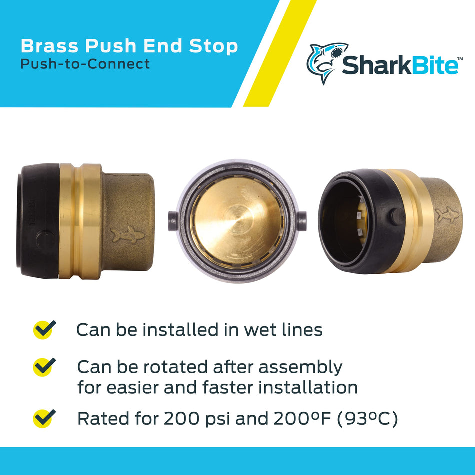 SharkBite 1-1/4 in. Brass Push Cap