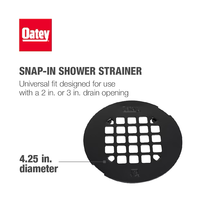 Oatey 4-1/4-in Snap-Tite Round Matte Black Strainer