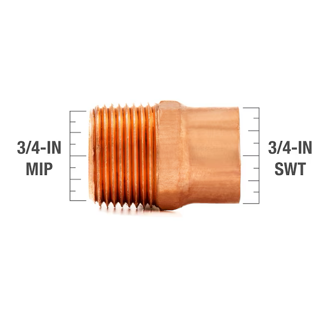 SABER SELECT 3/4-in SWT x 3/4-in MIP Copper Male Adapter