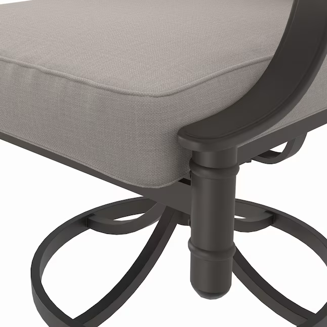 Allen + Roth Thomas Lake Juego de 2 sillas de comedor giratorias con estructura de acero gris y asiento acolchado gris