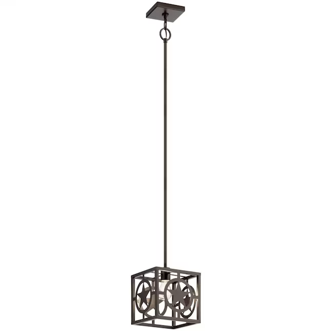 Kichler Branko Aged Bronze Rustic Square Mini Hanging Pendant Light