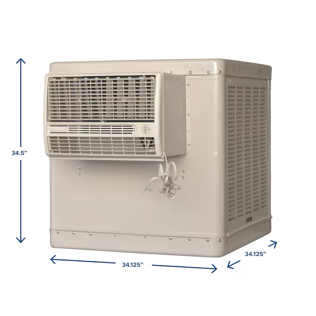 Essick Air 4200-CFM Enfriador evaporativo de ventana para exteriores de 2 velocidades para 1400 pies cuadrados (motor incluido)