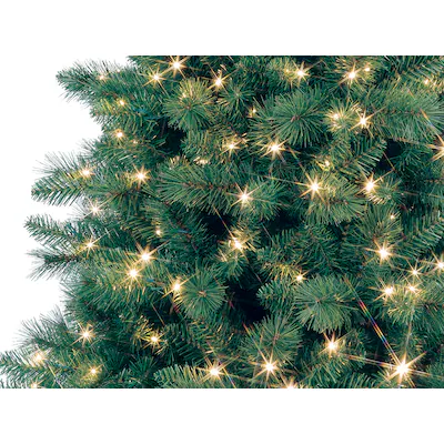 GE 7.5-ft Claremont Pine Pre-lit Slim Artificial Christmas Tree with LED Lights