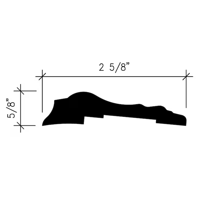 Inteplast Group Building Products 2-5/8-in x 8-ft Finished Polystyrene 297 Chair Rail Moulding