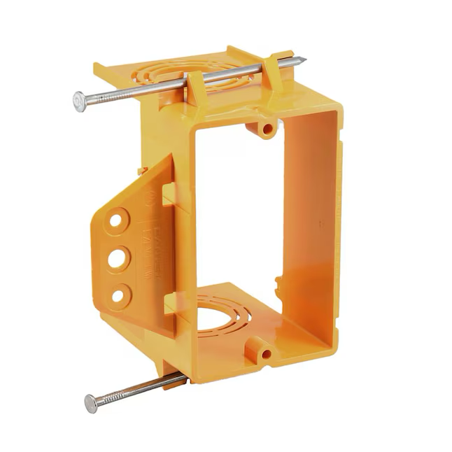 CANTEX 1-Gang Orange Plastic New Work Interior Wall Electrical Box Mounting Bracket