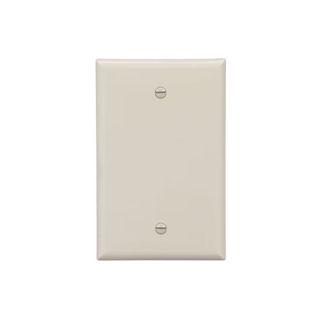 Eaton 1-Gang Midsize Light Almond Polycarbonate Indoor Blank Wall Plate