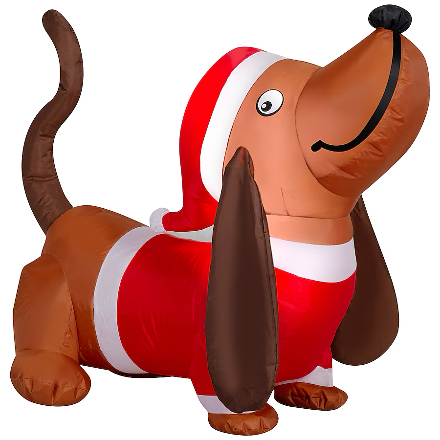 Holiday Living 3-ft LED Basset Hound Dog Christmas Inflatable