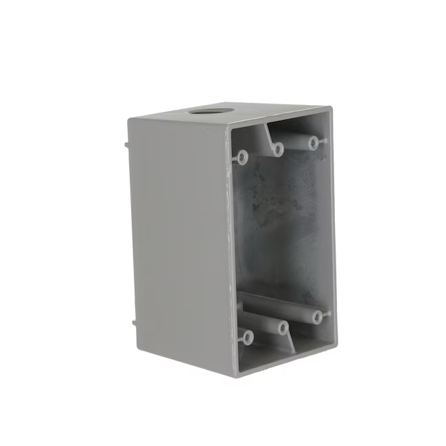 Caja eléctrica rectangular Hubbell Bell de 1 unidad, de aluminio, resistente a la intemperie, para trabajos nuevos o antiguos