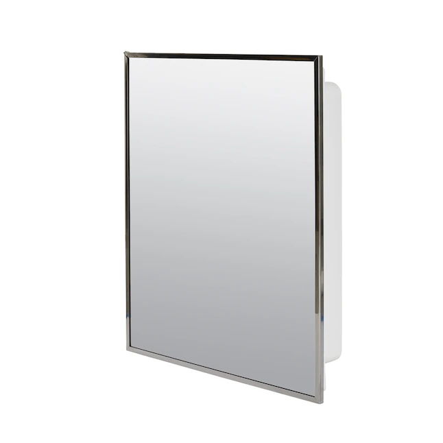 Project Source 16.13-in x 20.13-in Surface/Recessed Mount Stainless Steel Mirrored Rectangle Medicine Cabinet