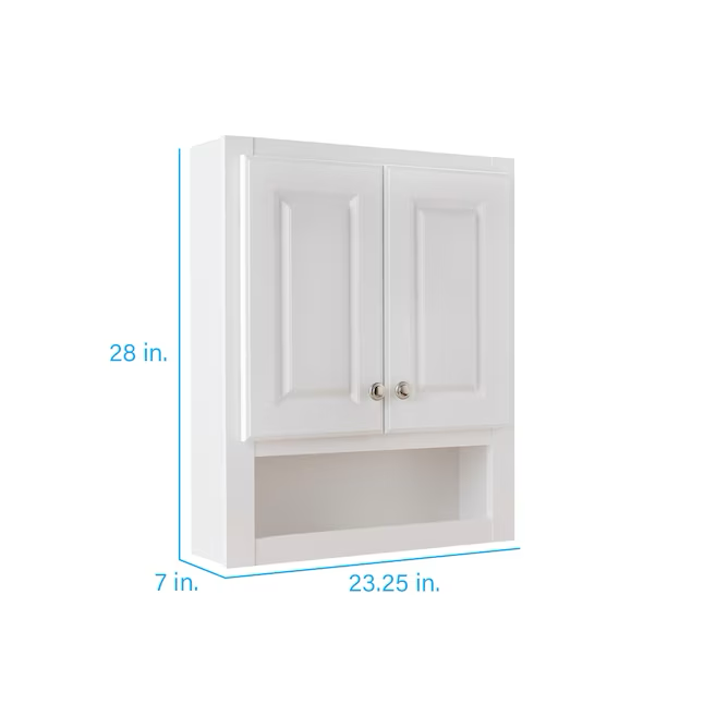 Project Source 23.25-in x 28-in x 7-in White Bathroom Wall Cabinet