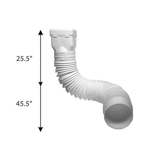 Extensión de caño de tierra universal Spectra, polímero blanco, extensión de caño de bajante blanco de 24 pulgadas