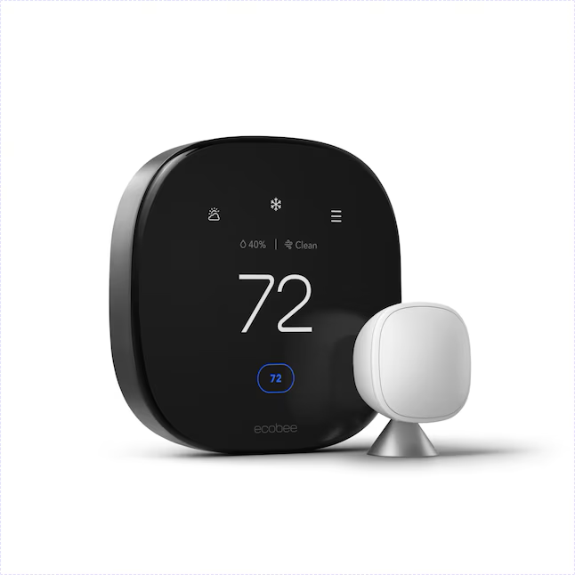 Ecobee Premium Black Thermostat and Room Sensor with Wi-Fi Compatibility