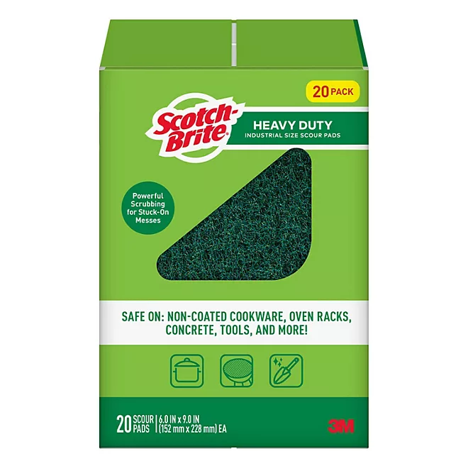 Scotch-Brite Heavy Duty Industrial Sized Scour Pads (20ct.)