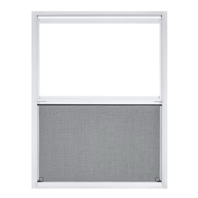 Project Source 40000 Series Replacement 30-in x 40-in x 1-3/4-in Jamb Aluminum Aluminum Single-glazed Single Hung Window Half Screen Included