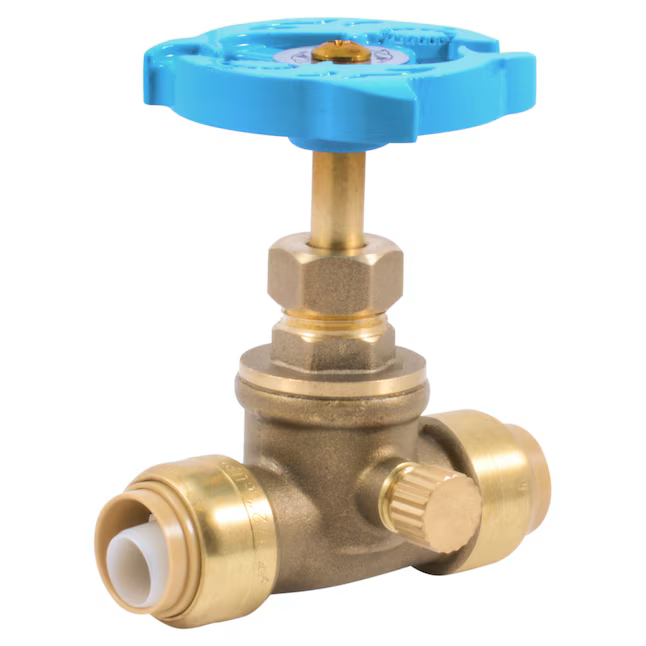 SharkBite 1/2-in Push-to-connect x 1/2-in Push-to-connect Brass Multi Turn Stop and Waste Valve